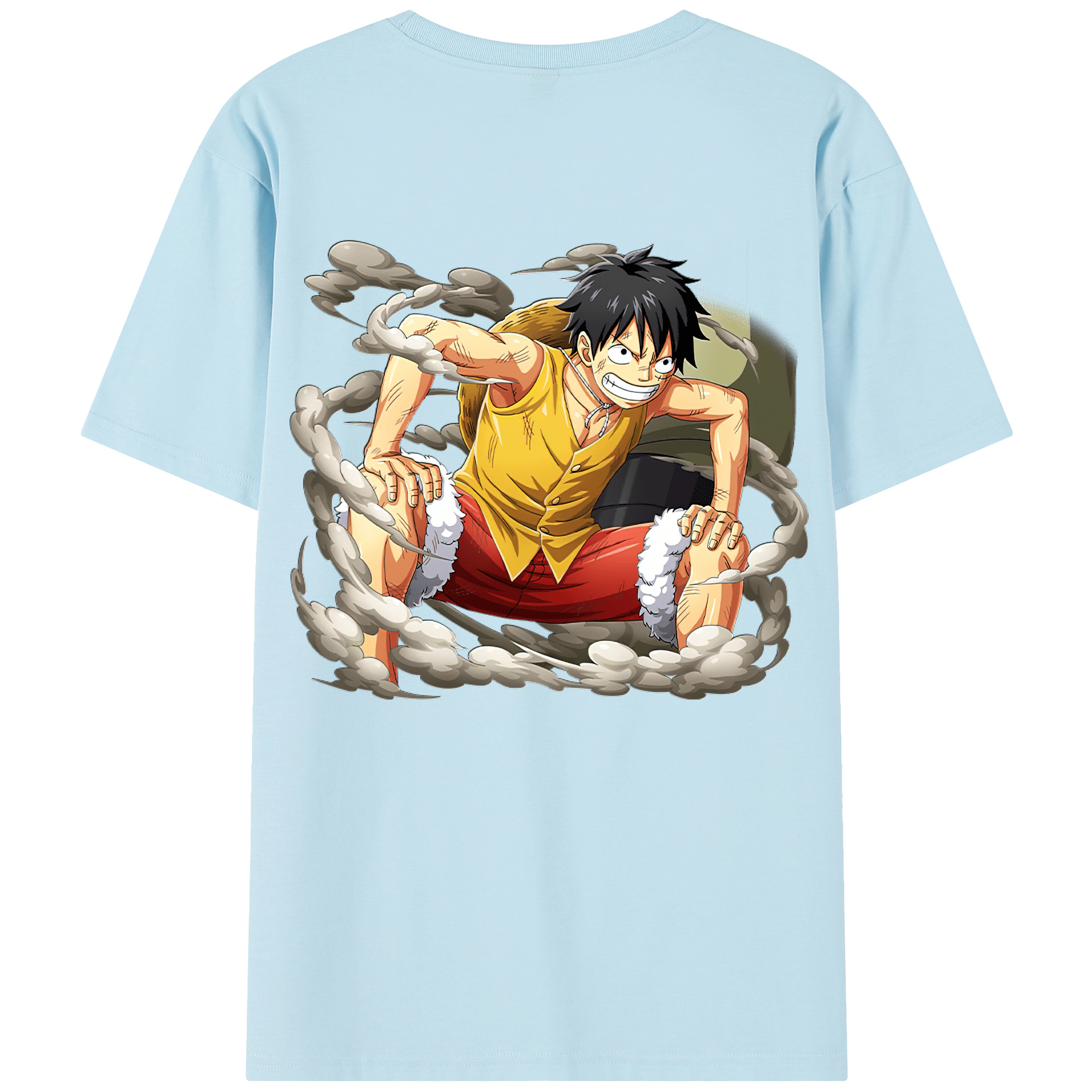 ワンピース モンキー・D・ルフィ ONE PIECE Monkey D. Luffy 綿100％半袖Tシャツ（背面プリント）